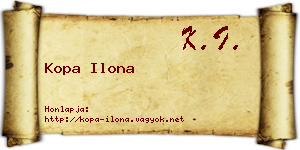 Kopa Ilona névjegykártya